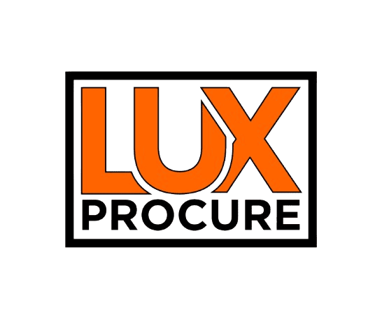 A green square with the words lux procure in it.